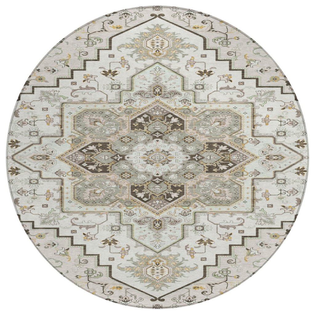LOOMLAN Rugs Bellaya Ivory Washable Indoor-Outdoor Rug