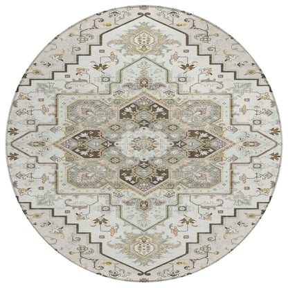 LOOMLAN Rugs Bellaya Ivory Washable Indoor-Outdoor Rug
