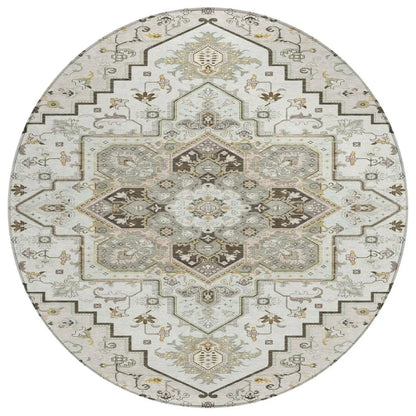 LOOMLAN Rugs Bellaya Ivory Washable Indoor-Outdoor Rug