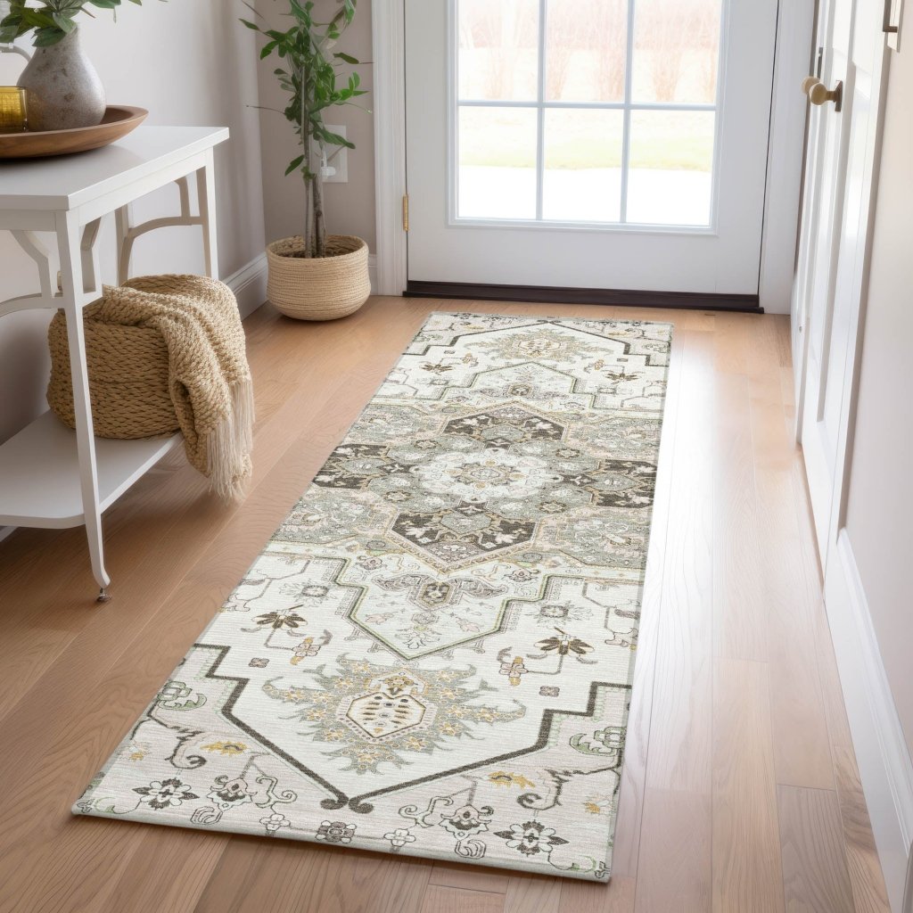 LOOMLAN Rugs Bellaya Ivory Washable Indoor-Outdoor Rug