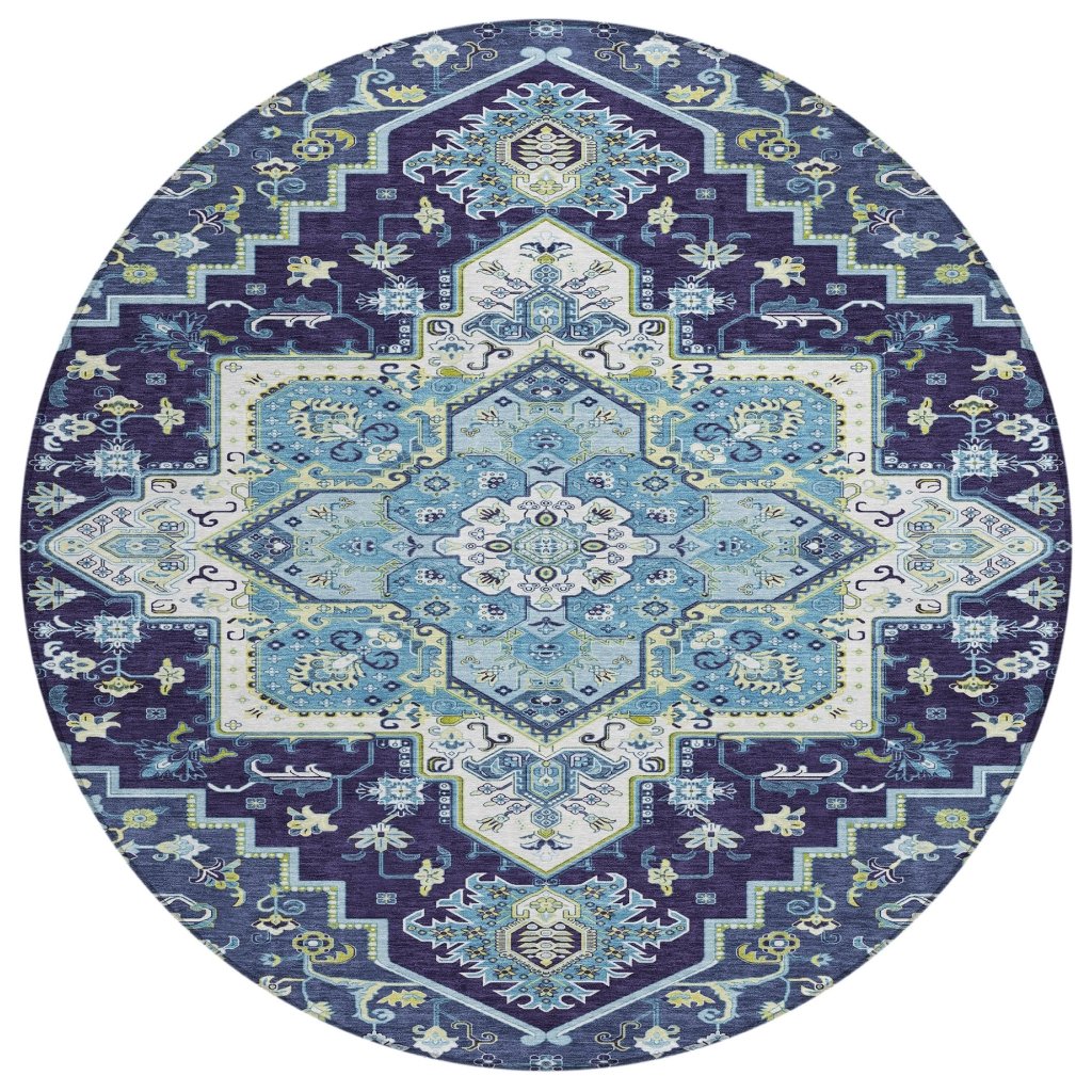 LOOMLAN Rugs Bellaya Navy Washable Indoor-Outdoor Rug