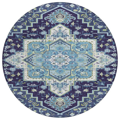 LOOMLAN Rugs Bellaya Navy Washable Indoor-Outdoor Rug