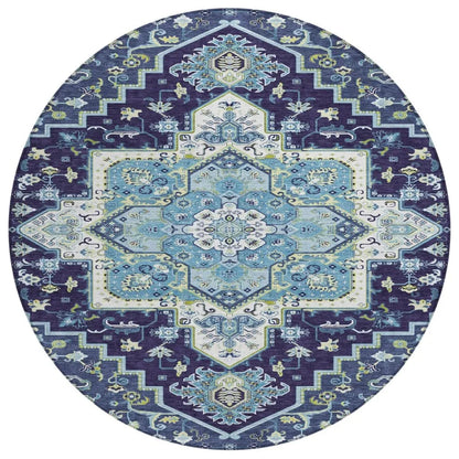 LOOMLAN Rugs Bellaya Navy Washable Indoor-Outdoor Rug