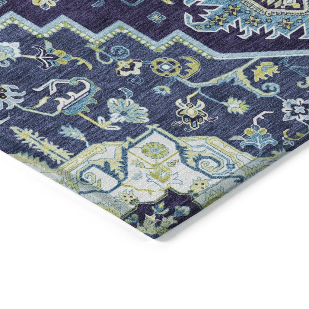 LOOMLAN Rugs Bellaya Navy Washable Indoor-Outdoor Rug