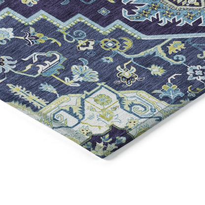LOOMLAN Rugs Bellaya Navy Washable Indoor-Outdoor Rug
