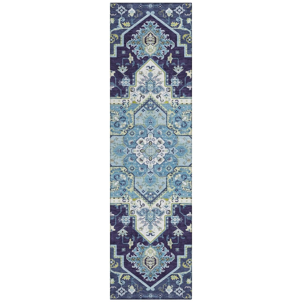LOOMLAN Rugs Bellaya Navy Washable Indoor-Outdoor Rug