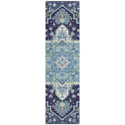 LOOMLAN Rugs Bellaya Navy Washable Indoor-Outdoor Rug