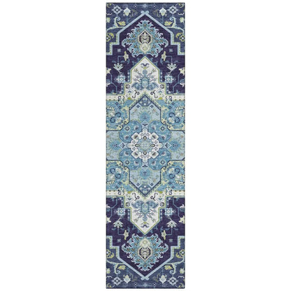 LOOMLAN Rugs Bellaya Navy Washable Indoor-Outdoor Rug