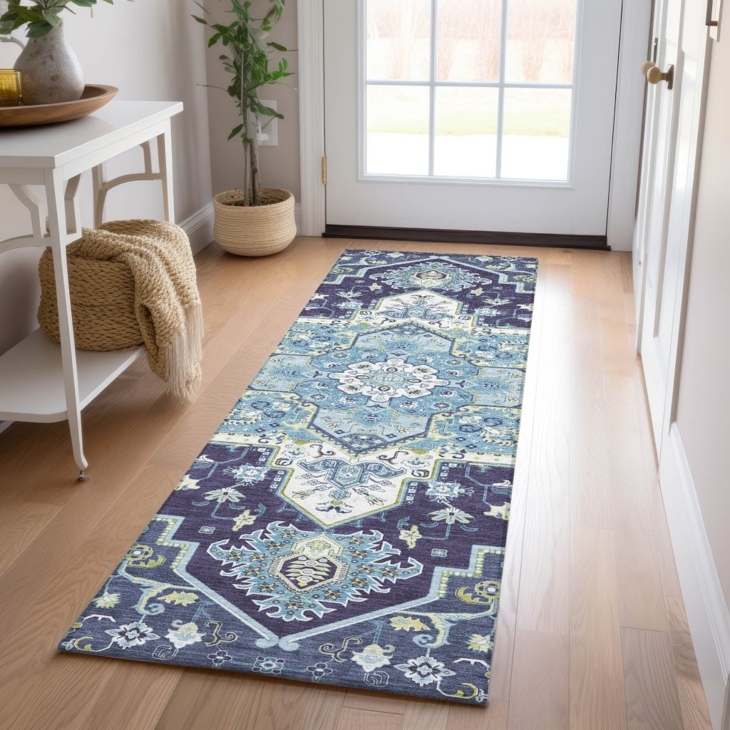 LOOMLAN Rugs Bellaya Navy Washable Indoor-Outdoor Rug