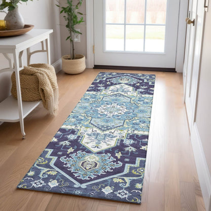 LOOMLAN Rugs Bellaya Navy Washable Indoor-Outdoor Rug