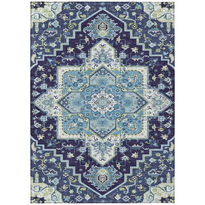 LOOMLAN Rugs Bellaya Navy Washable Indoor-Outdoor Rug