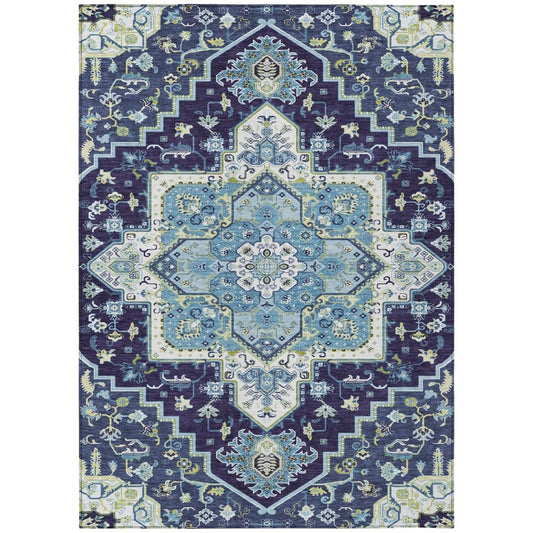 LOOMLAN Rugs Bellaya Navy Washable Indoor-Outdoor Rug