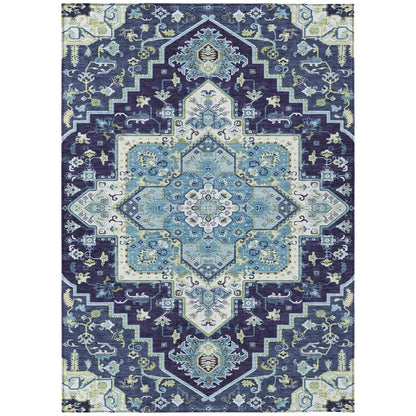 LOOMLAN Rugs Bellaya Navy Washable Indoor-Outdoor Rug
