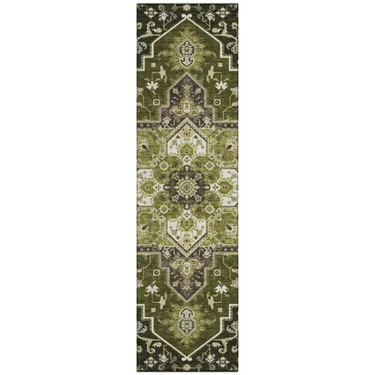 LOOMLAN Rugs Bellaya Olive Washable Indoor-Outdoor Rug