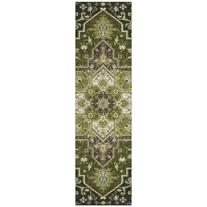 LOOMLAN Rugs Bellaya Olive Washable Indoor-Outdoor Rug