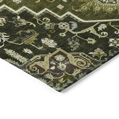 LOOMLAN Rugs Bellaya Olive Washable Indoor-Outdoor Rug
