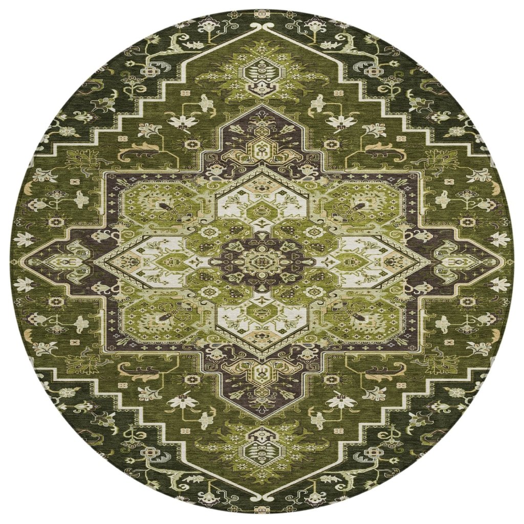 LOOMLAN Rugs Bellaya Olive Washable Indoor-Outdoor Rug