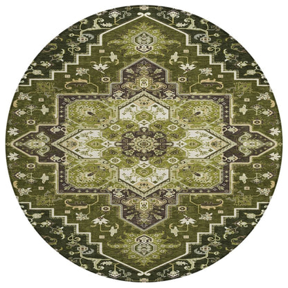 LOOMLAN Rugs Bellaya Olive Washable Indoor-Outdoor Rug