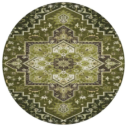 LOOMLAN Rugs Bellaya Olive Washable Indoor-Outdoor Rug