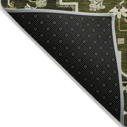 LOOMLAN Rugs Bellaya Olive Washable Indoor-Outdoor Rug
