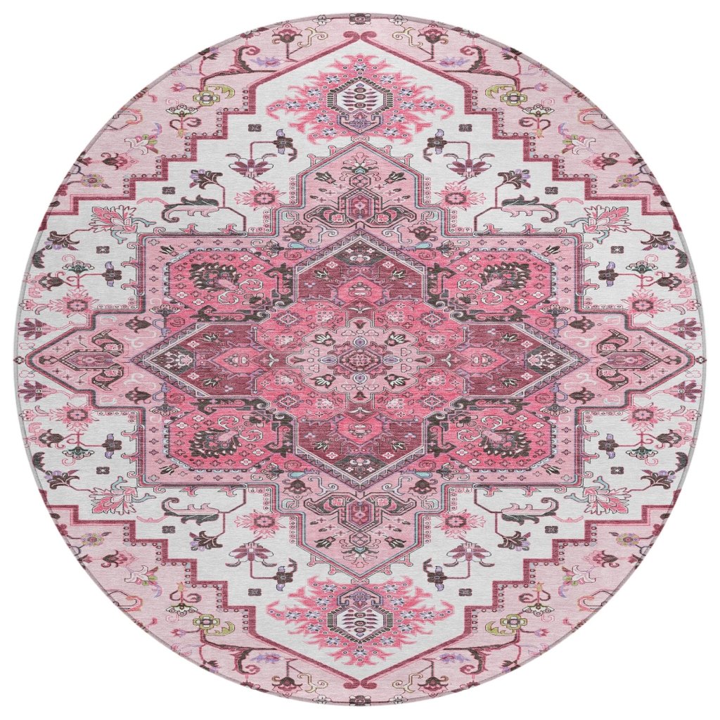 LOOMLAN Rugs Bellaya Pink Washable Indoor-Outdoor Rug