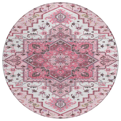 LOOMLAN Rugs Bellaya Pink Washable Indoor-Outdoor Rug