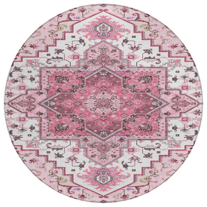 LOOMLAN Rugs Bellaya Pink Washable Indoor-Outdoor Rug