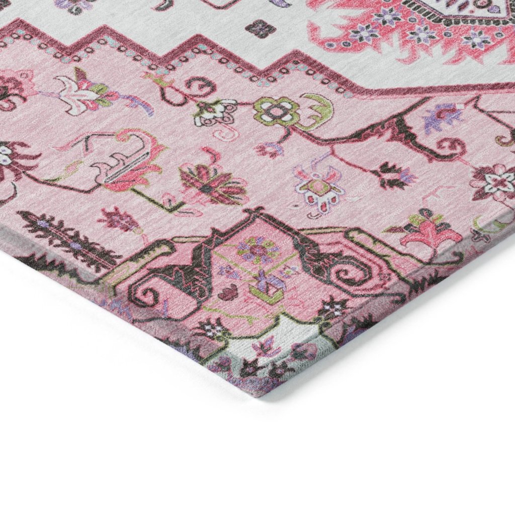 LOOMLAN Rugs Bellaya Pink Washable Indoor-Outdoor Rug