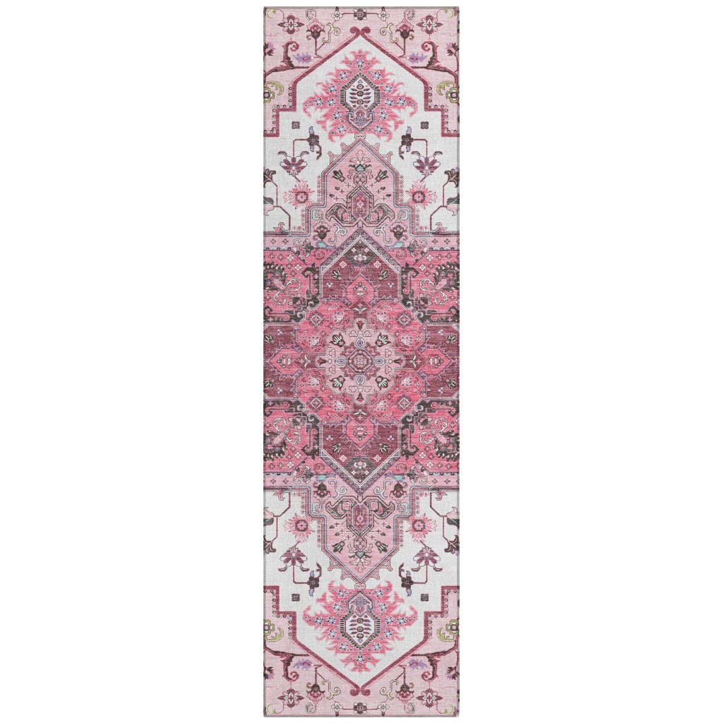 LOOMLAN Rugs Bellaya Pink Washable Indoor-Outdoor Rug