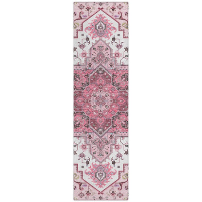 LOOMLAN Rugs Bellaya Pink Washable Indoor-Outdoor Rug