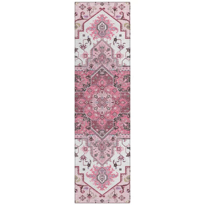 LOOMLAN Rugs Bellaya Pink Washable Indoor-Outdoor Rug