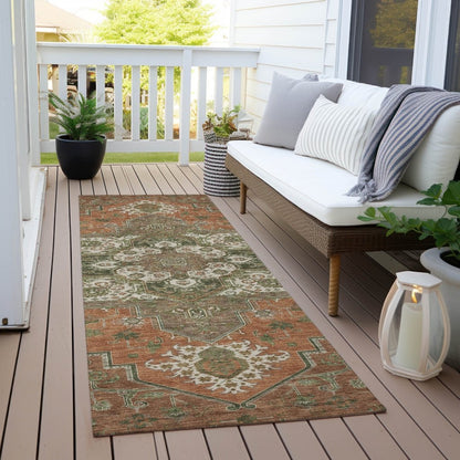 LOOMLAN Rugs Bellaya Rust Washable Indoor-Outdoor Rug