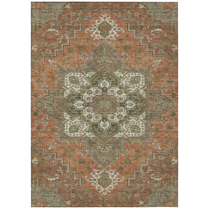 LOOMLAN Rugs Bellaya Rust Washable Indoor-Outdoor Rug