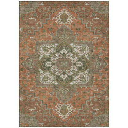 LOOMLAN Rugs Bellaya Rust Washable Indoor-Outdoor Rug