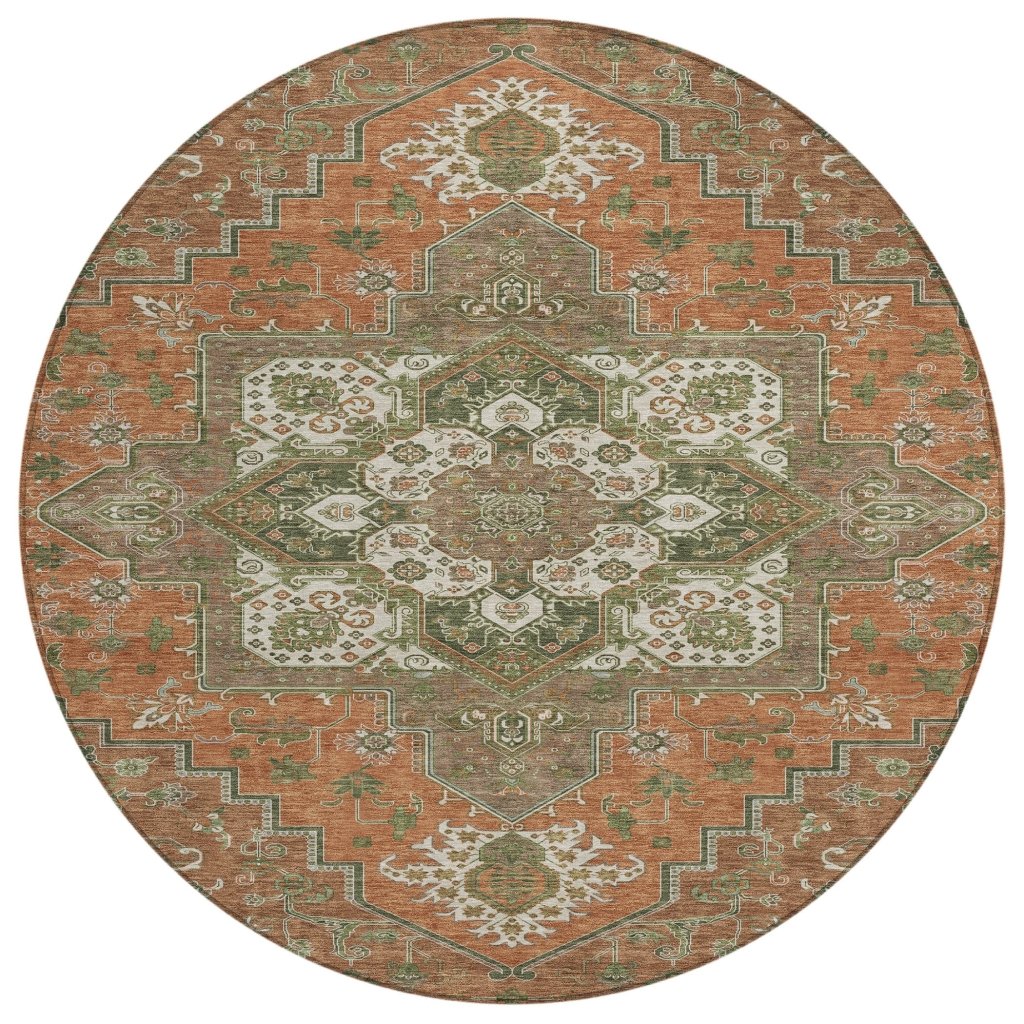 LOOMLAN Rugs Bellaya Rust Washable Indoor-Outdoor Rug