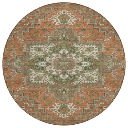 LOOMLAN Rugs Bellaya Rust Washable Indoor-Outdoor Rug