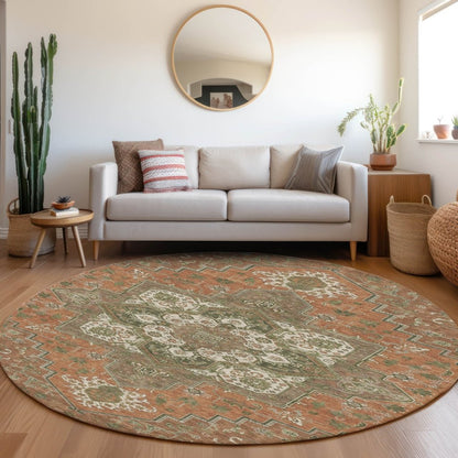 LOOMLAN Rugs Bellaya Rust Washable Indoor-Outdoor Rug