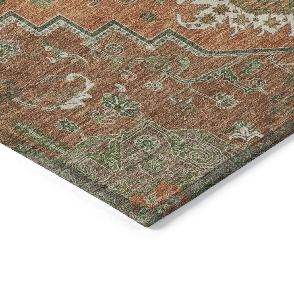 LOOMLAN Rugs Bellaya Rust Washable Indoor-Outdoor Rug