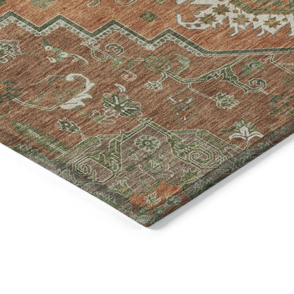 LOOMLAN Rugs Bellaya Rust Washable Indoor-Outdoor Rug