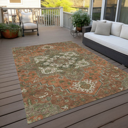 LOOMLAN Rugs Bellaya Rust Washable Indoor-Outdoor Rug