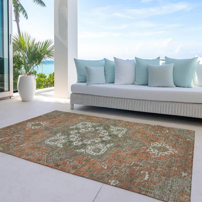 LOOMLAN Rugs Bellaya Rust Washable Indoor-Outdoor Rug