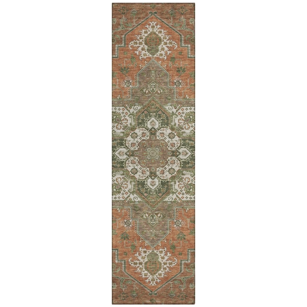 LOOMLAN Rugs Bellaya Rust Washable Indoor-Outdoor Rug