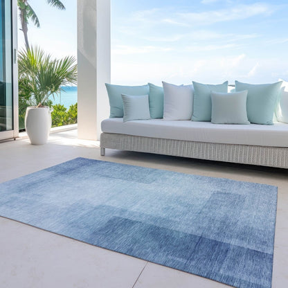 LOOMLAN Rugs Belvara Blue Washable Indoor-Outdoor Rug