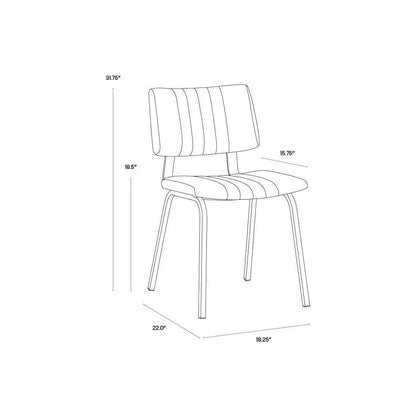 SUNPAN Berkley Leather Armless Dining Chair 2PC