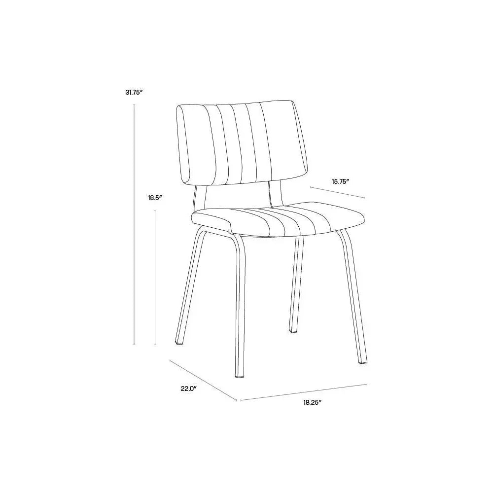 SUNPAN Berkley Leather Armless Dining Chair 2PC