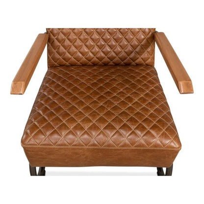 Sarreid Beverly Hills Accent Chair Cuba Brown Leather