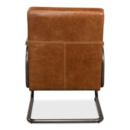 Sarreid Beverly Hills Accent Chair Cuba Brown Leather