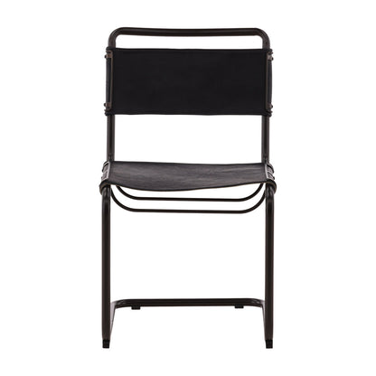 Furniture Classics Harrison Black Leather Side Chair 2PC