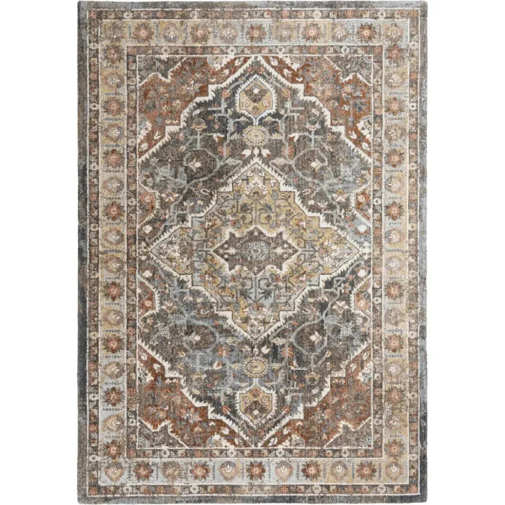 Burk Medallion Dark Rust Large Area Rugs - LOOMLAN - LOOMLAN - Area Rugs