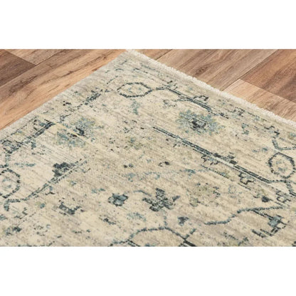 Atri Central Medallion Beige/ Green Large Area Rugs -- beige